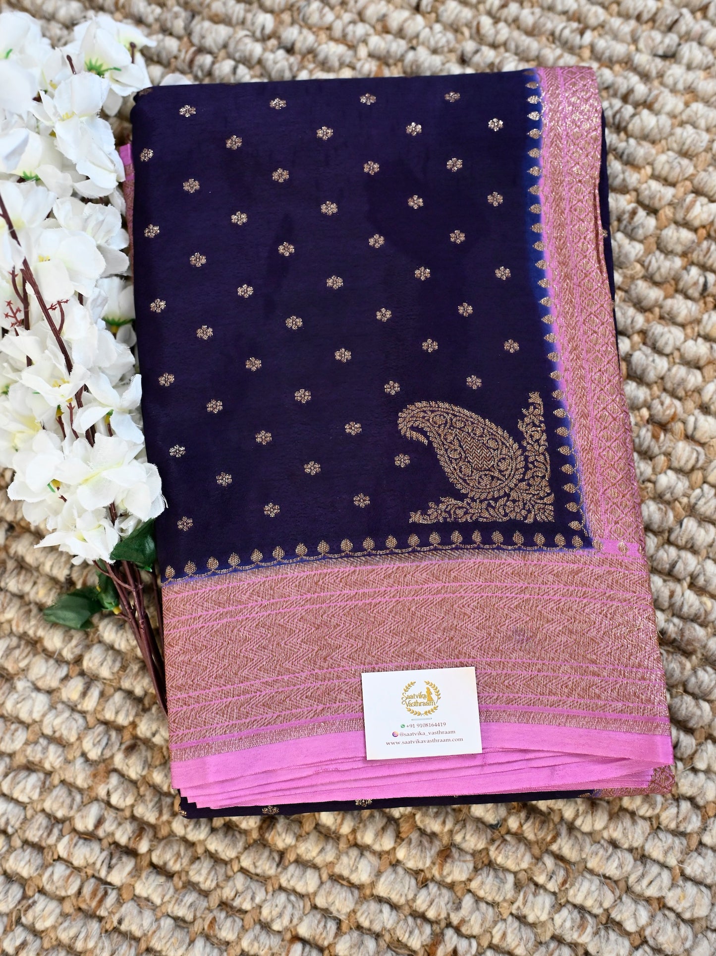 Purple n Pink banarasi Chiffon Saree