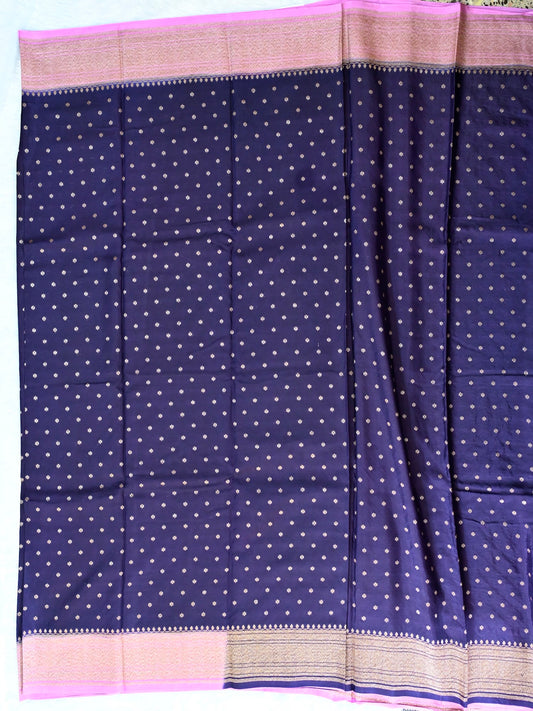 Purple n Pink banarasi Chiffon Saree