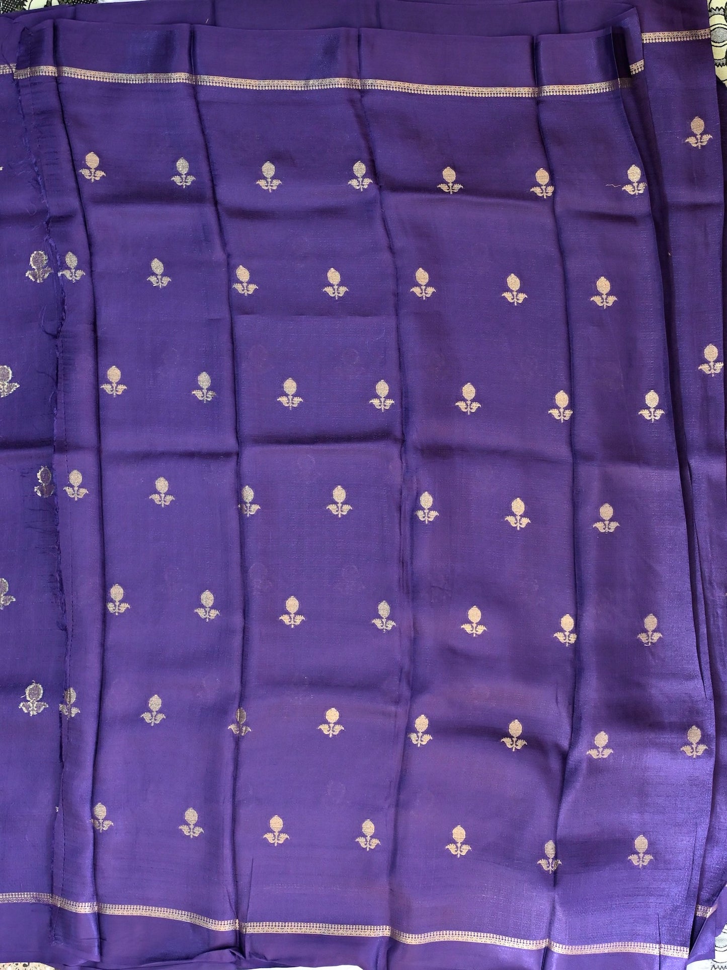 Purple Jute Linen Saree
