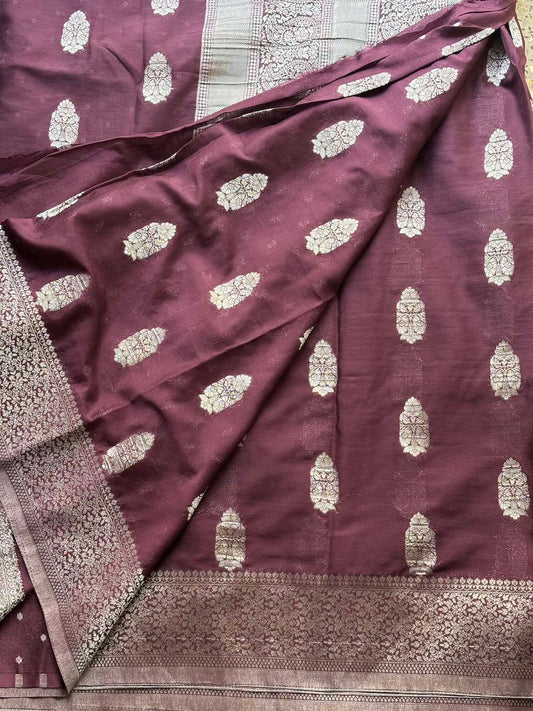 Brown big butta designer soft crepe silk
