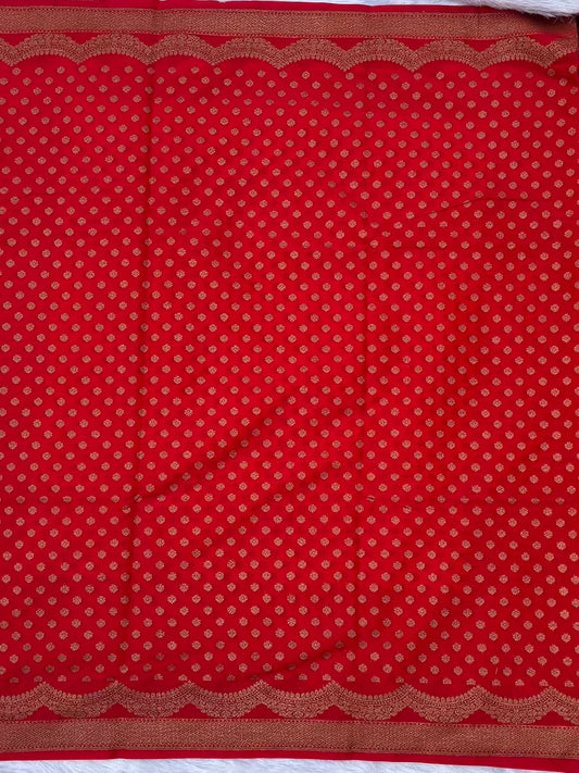 Red Semi Chiffon Georgette Saree