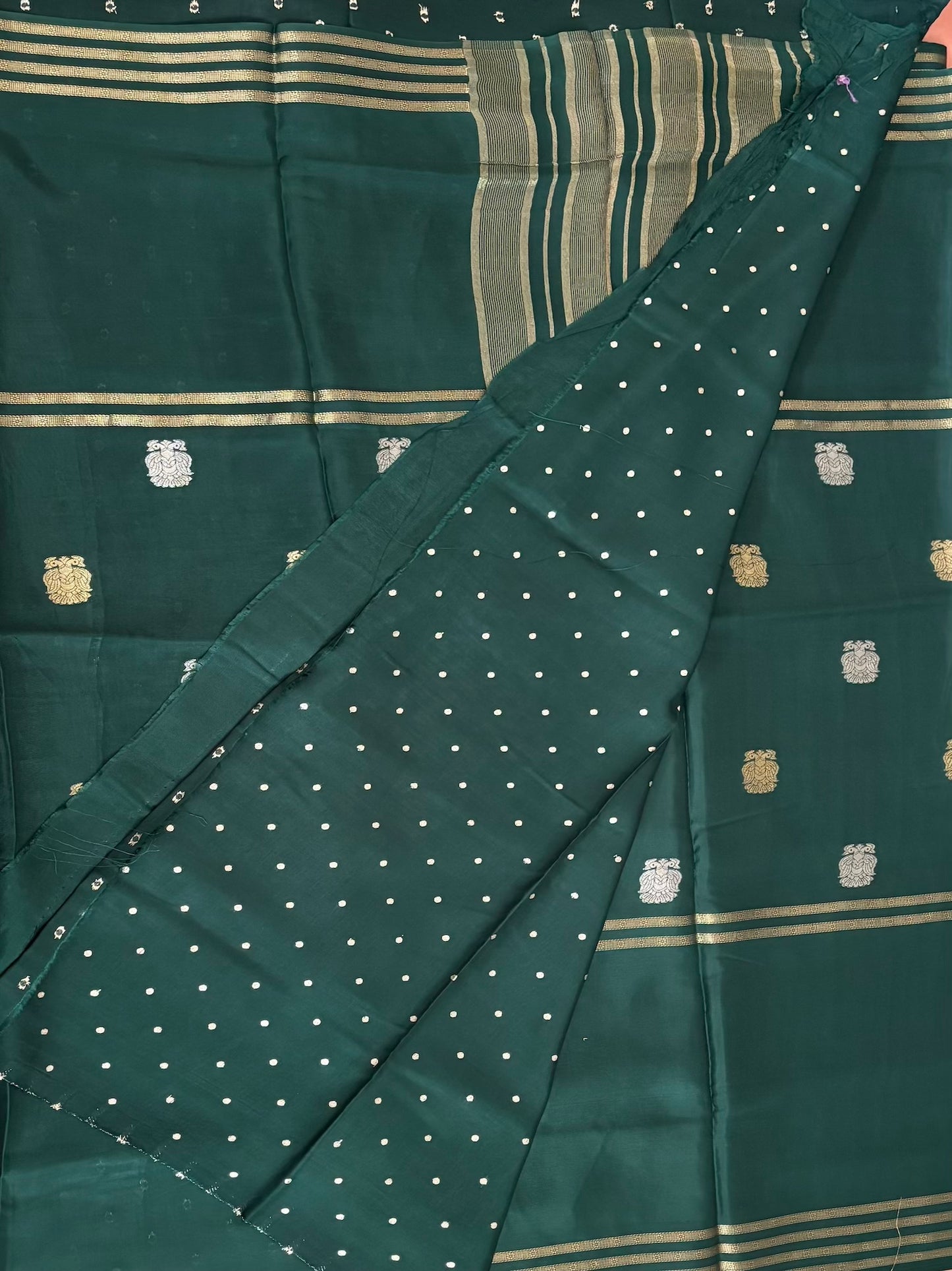 Green Semi crape Silk saree