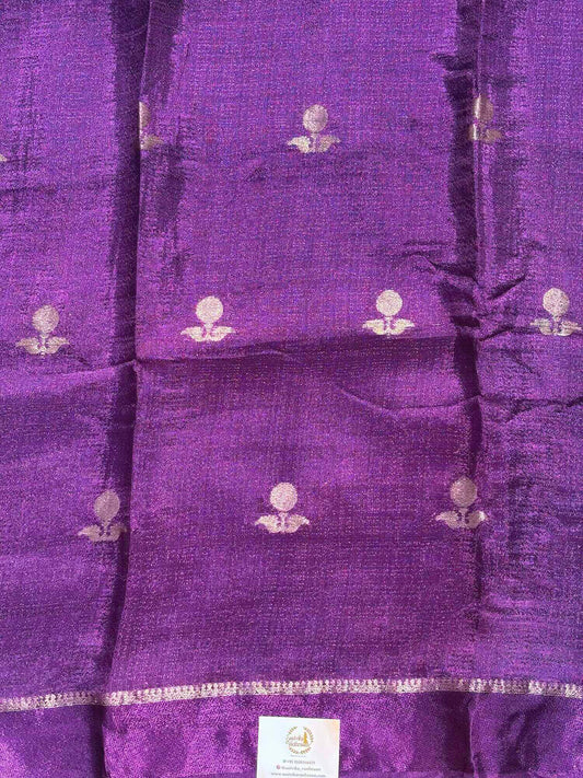 Royal Purple Jute Linen Saree