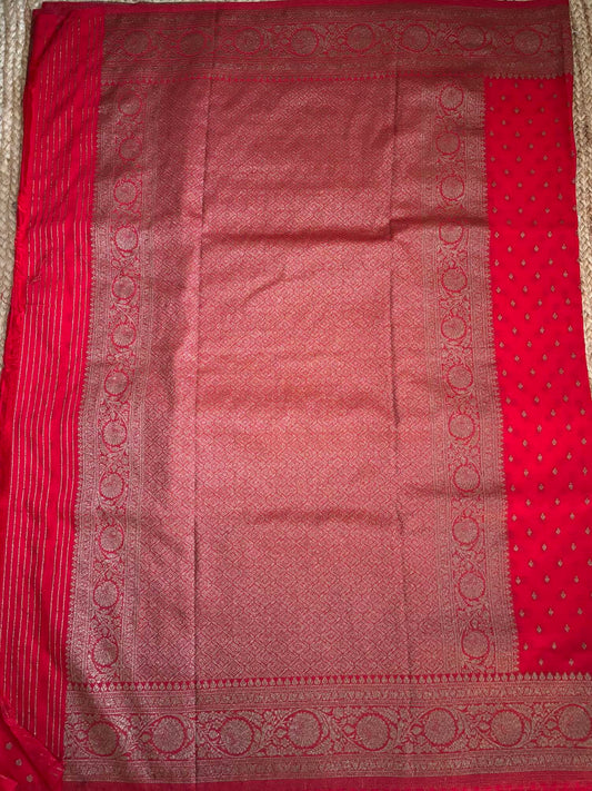 Red Semi Kaddi Saree