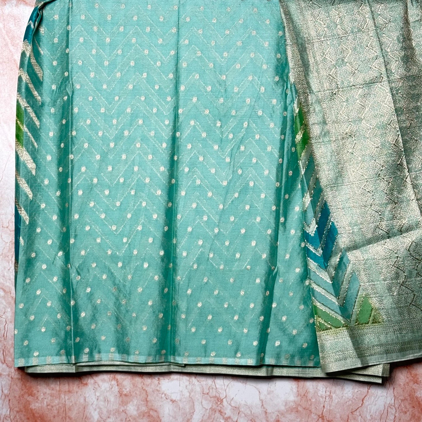 Sea Blue n Green Rangkat Georgette