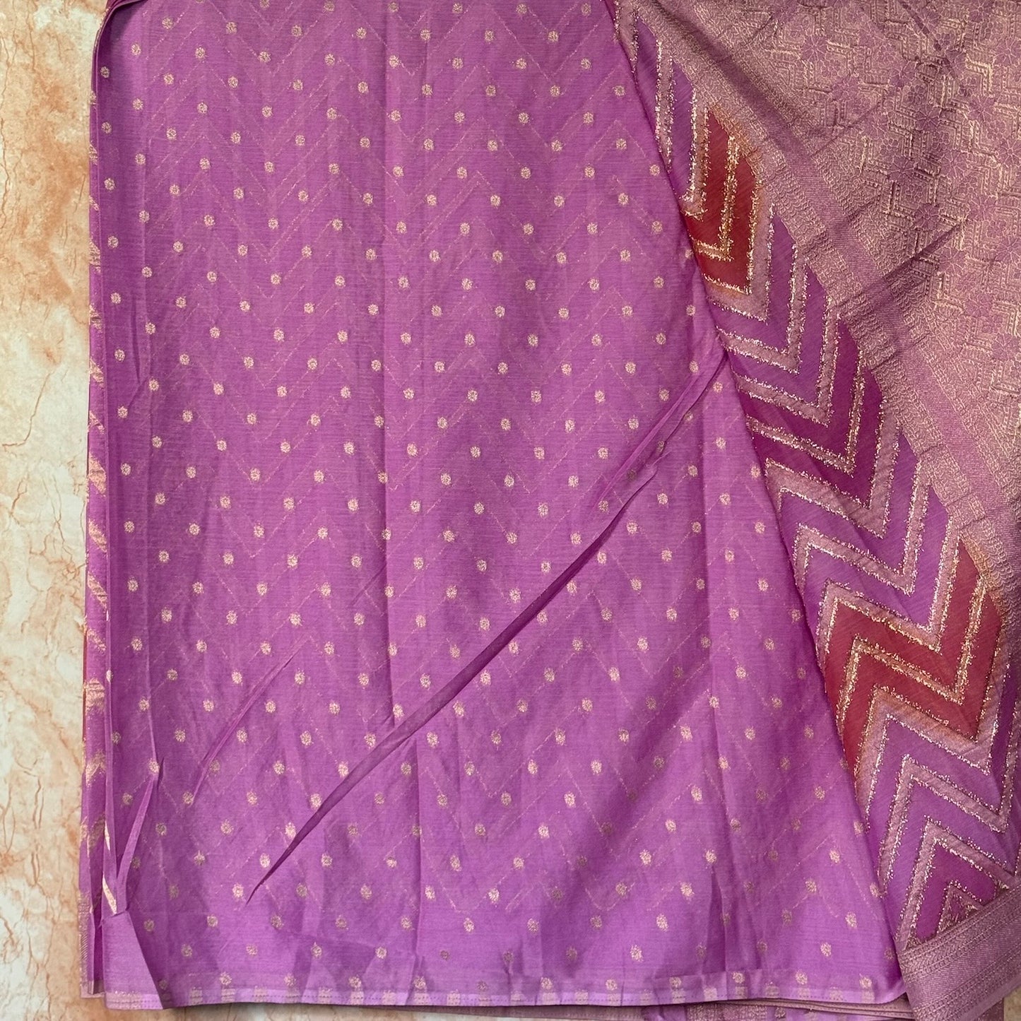 Lavender n Pink Khaddi Georgette Rangkat