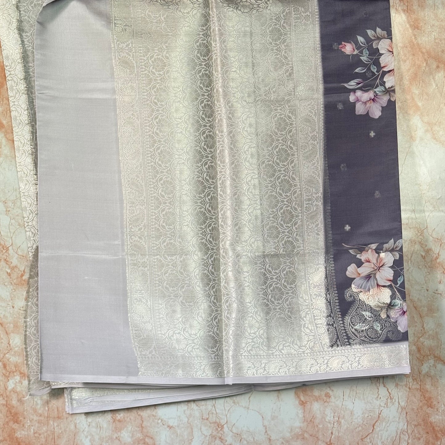 Black Katan Mango Digital print Saree