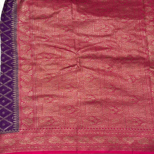 Purple and Pink semi georgette saree