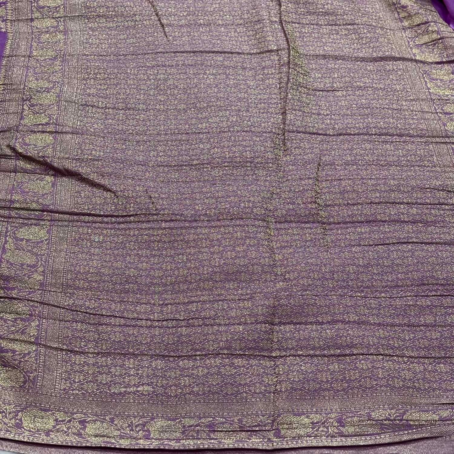 Lavender Crushed georgette sarees jaal pattern