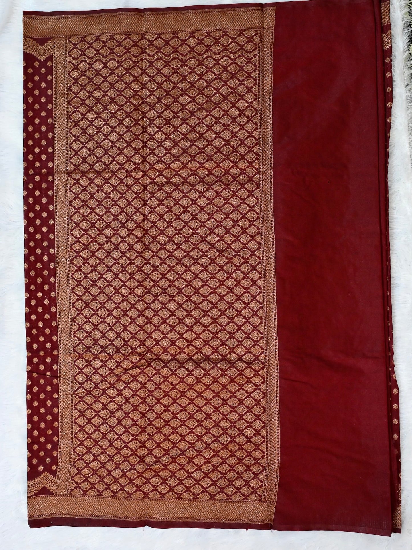 Brown Semi Chiffon Georgette Saree