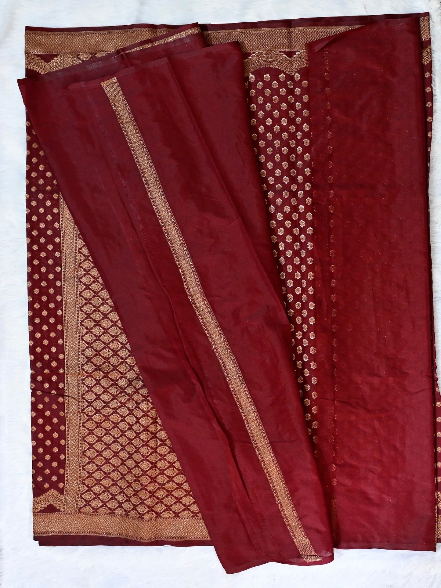Brown Semi Chiffon Georgette Saree