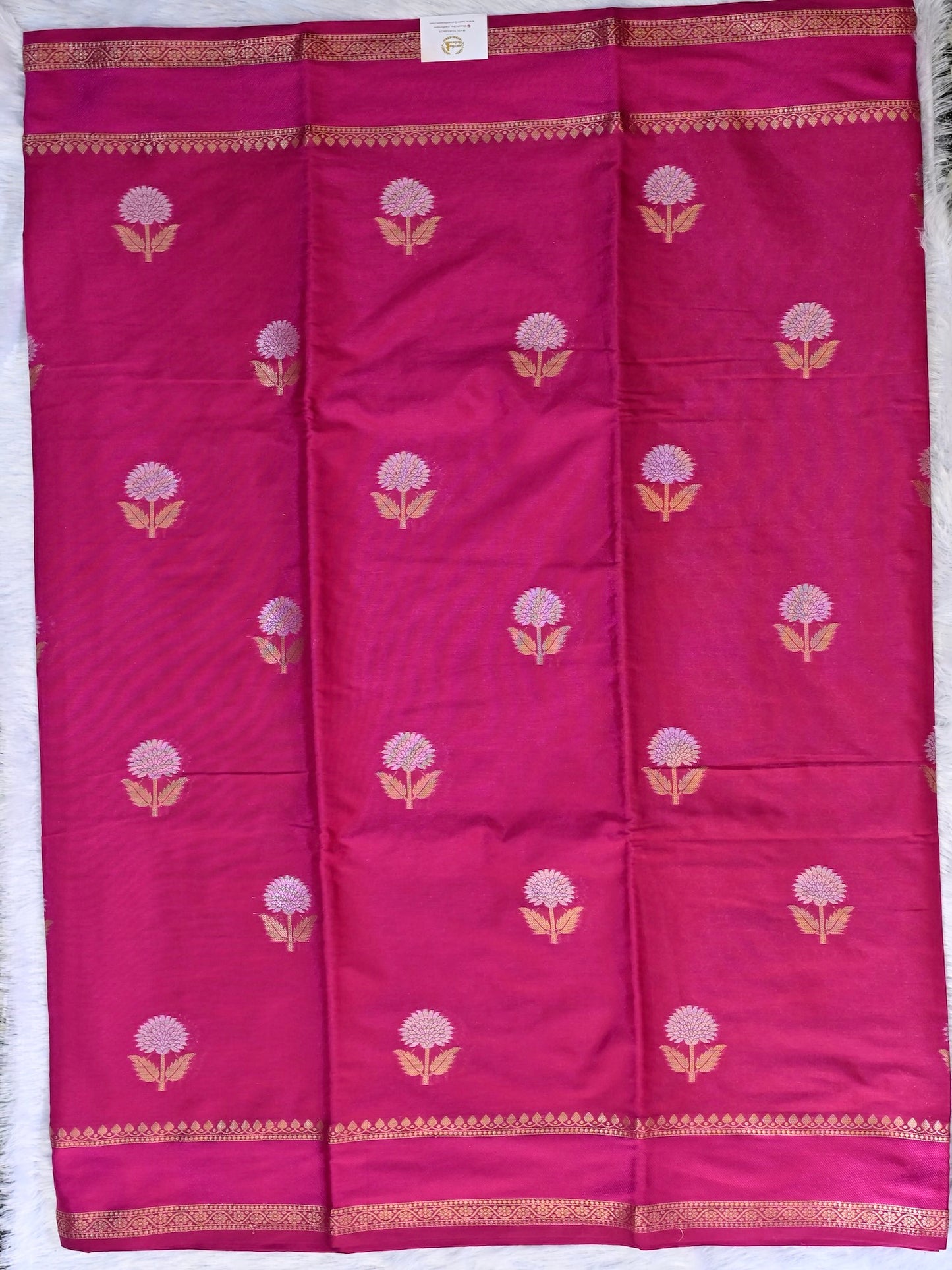 Rani Pink Semi Raw Mango Silk Saree