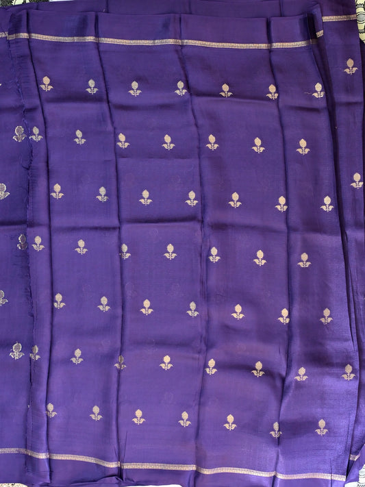 Purple Jute Linen Saree