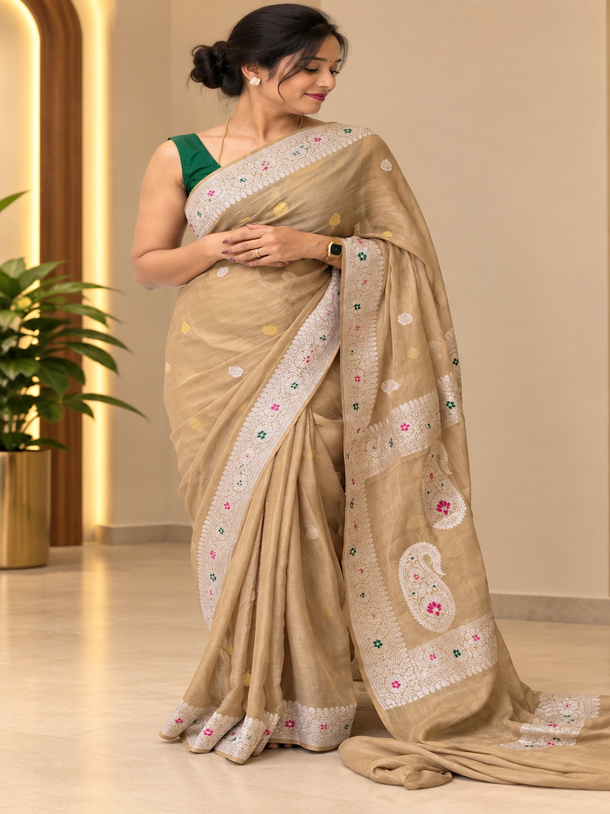 Golden tissue pure chiffon