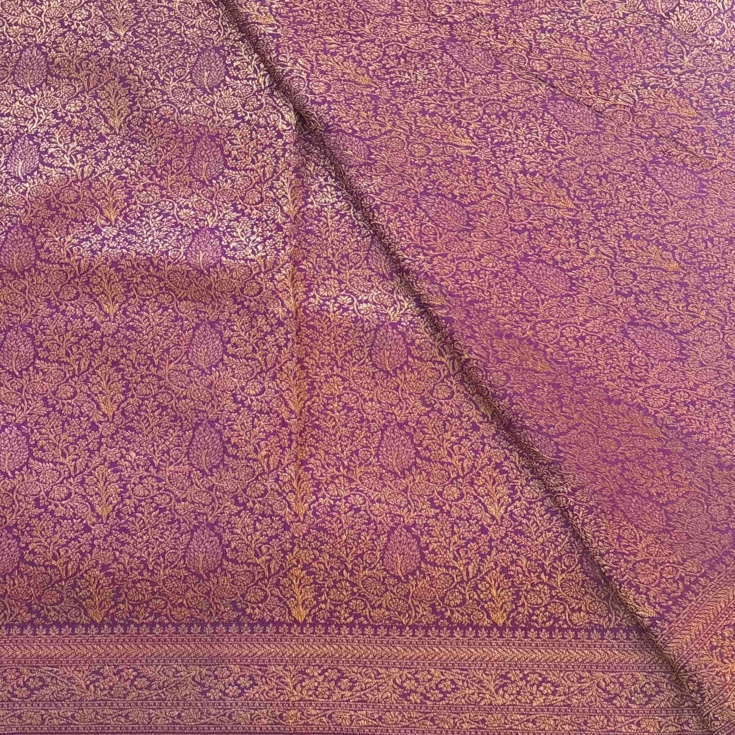 Purple Brocade Banarasi Chiffon silk saree