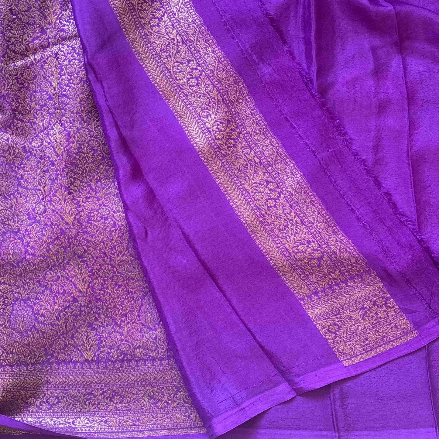 Purple Brocade Banarasi Chiffon silk saree