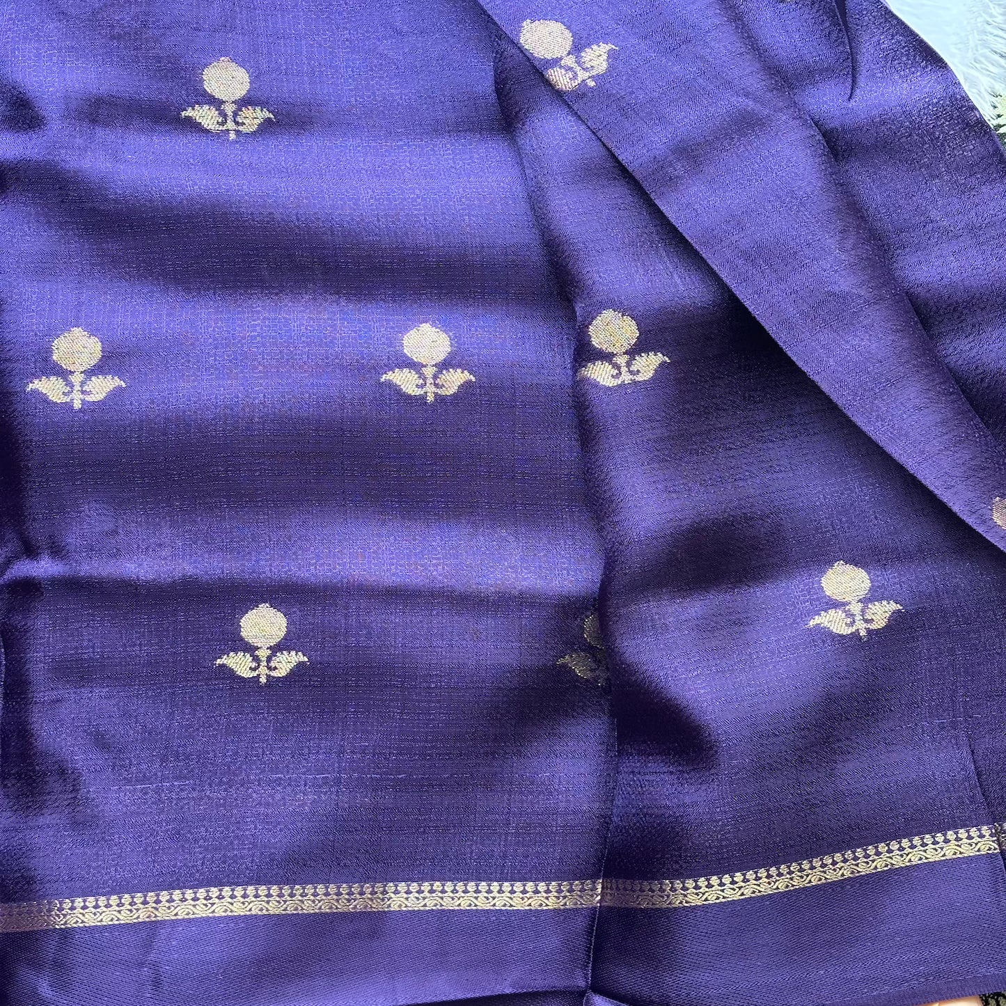 Purple Jute Linen Saree