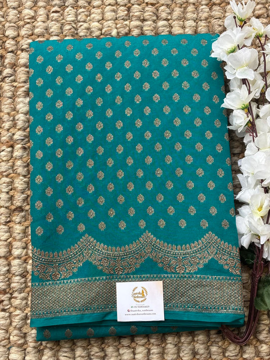 Sky Blue Semi Chiffon Georgette Saree