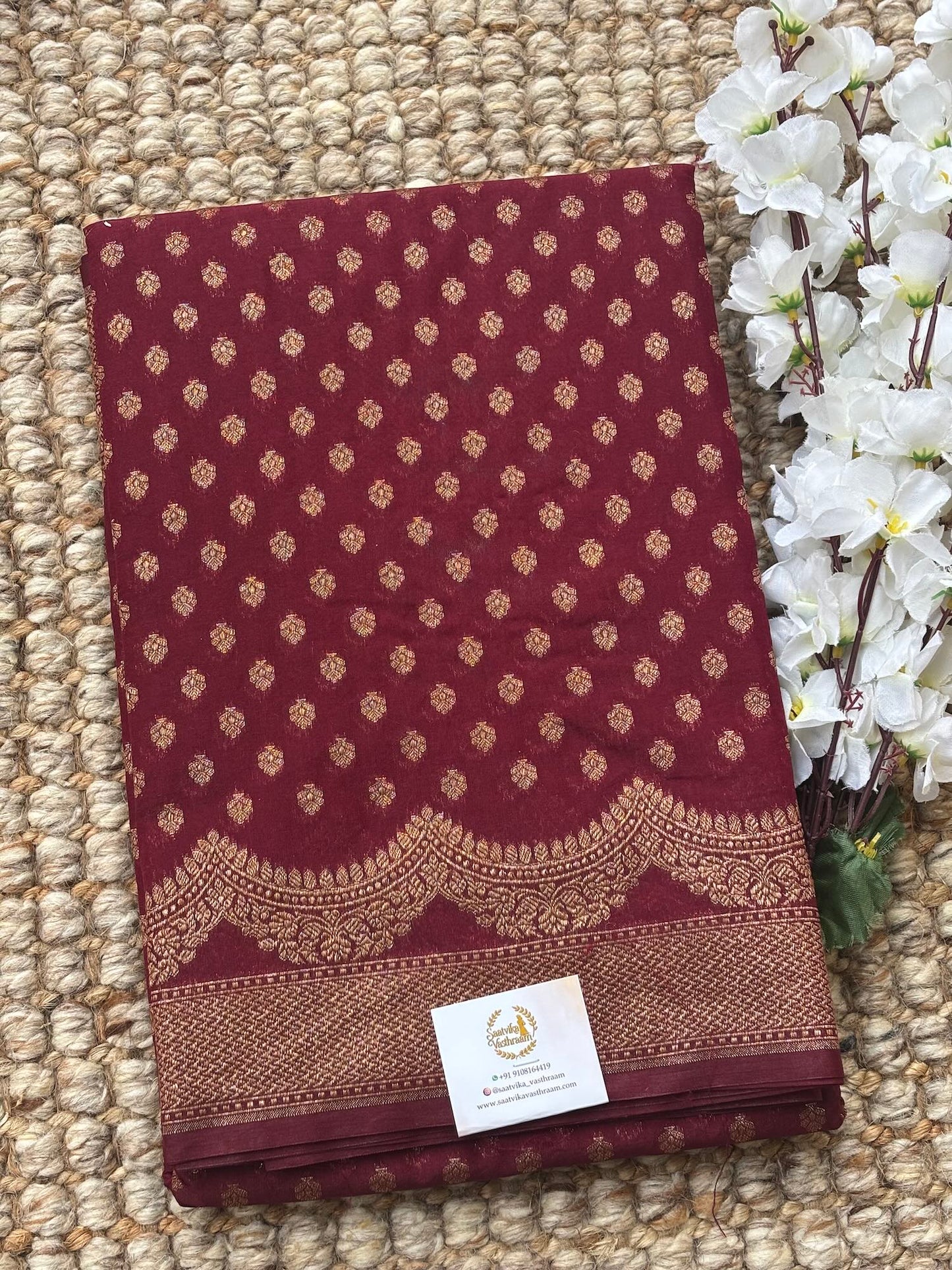 Brown Semi Chiffon Georgette Saree