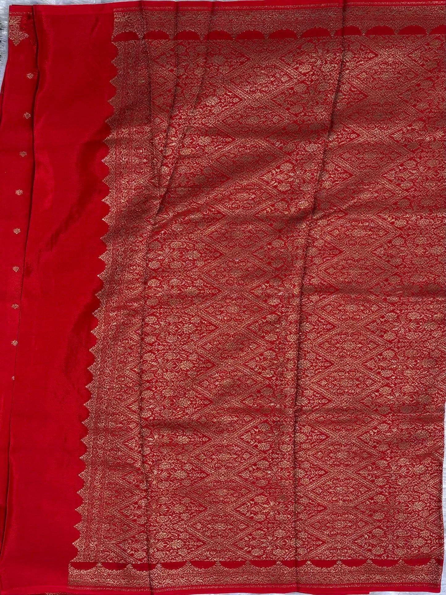 Red banarasi Chiffon Saree