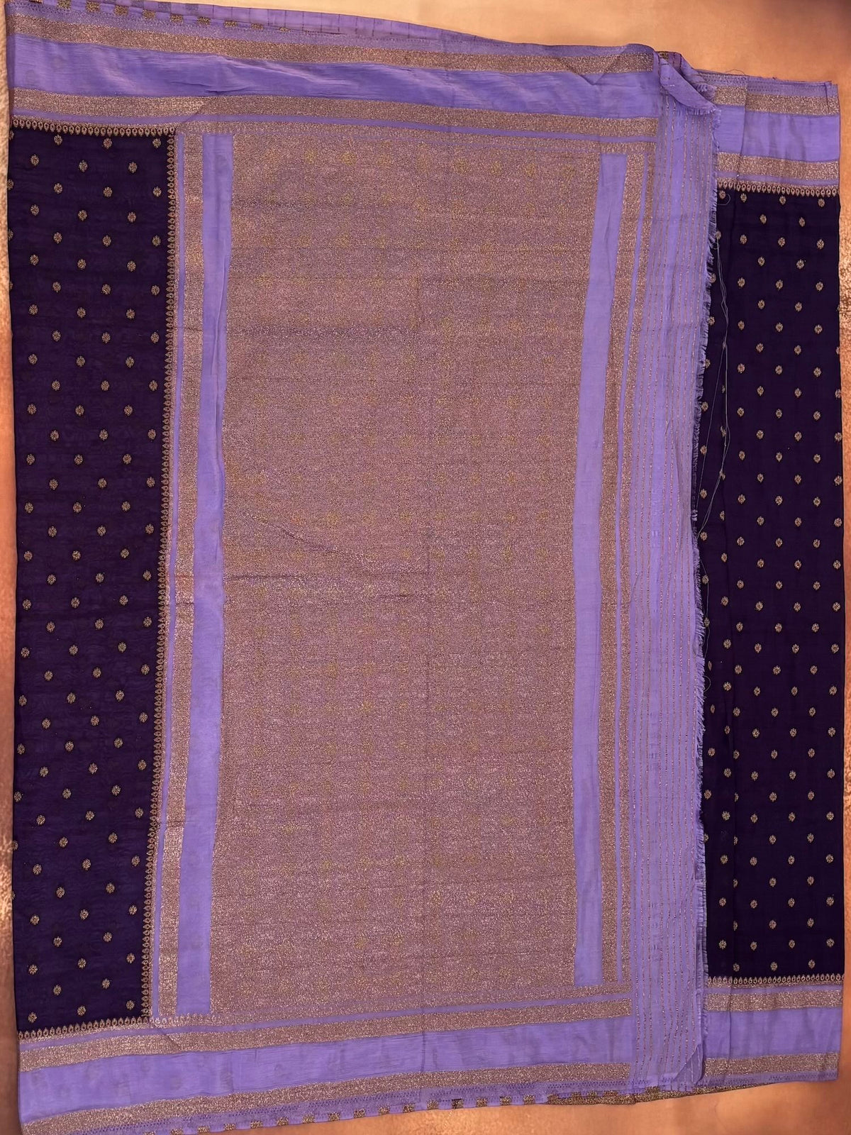 Dark Purple with Lavender Semi Georgette Saree