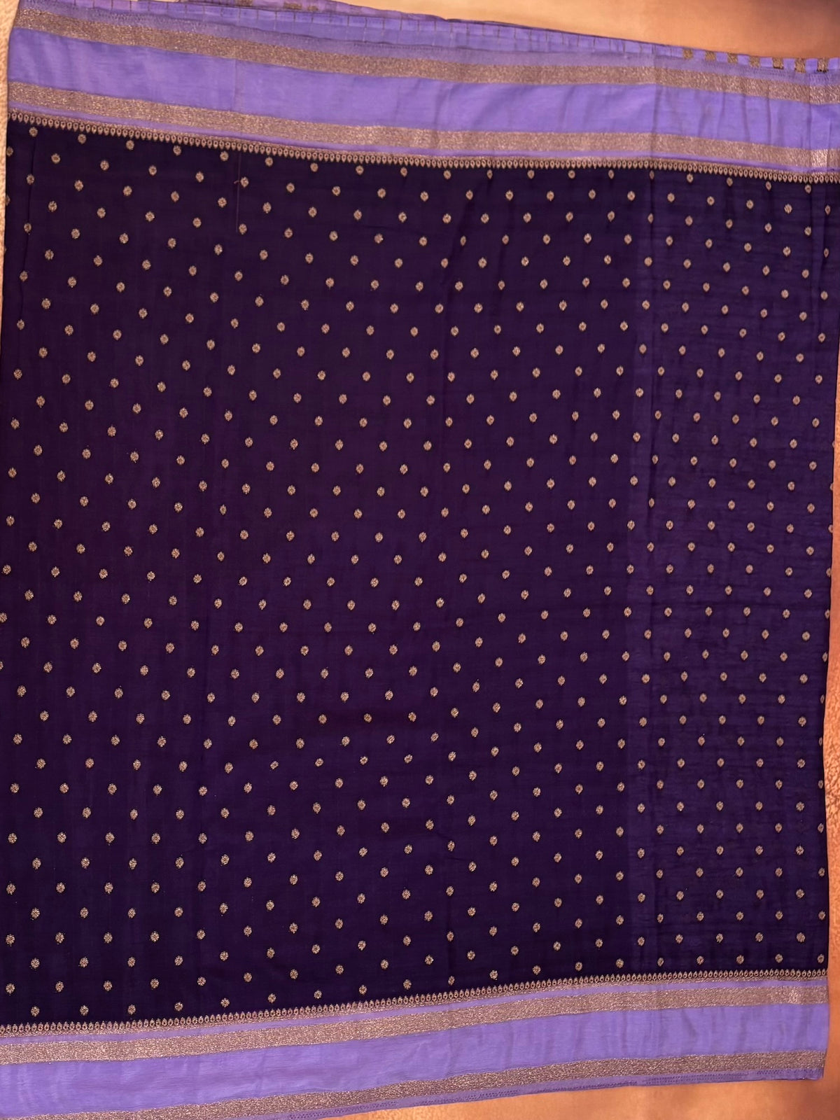 Dark Purple with Lavender Semi Georgette Saree