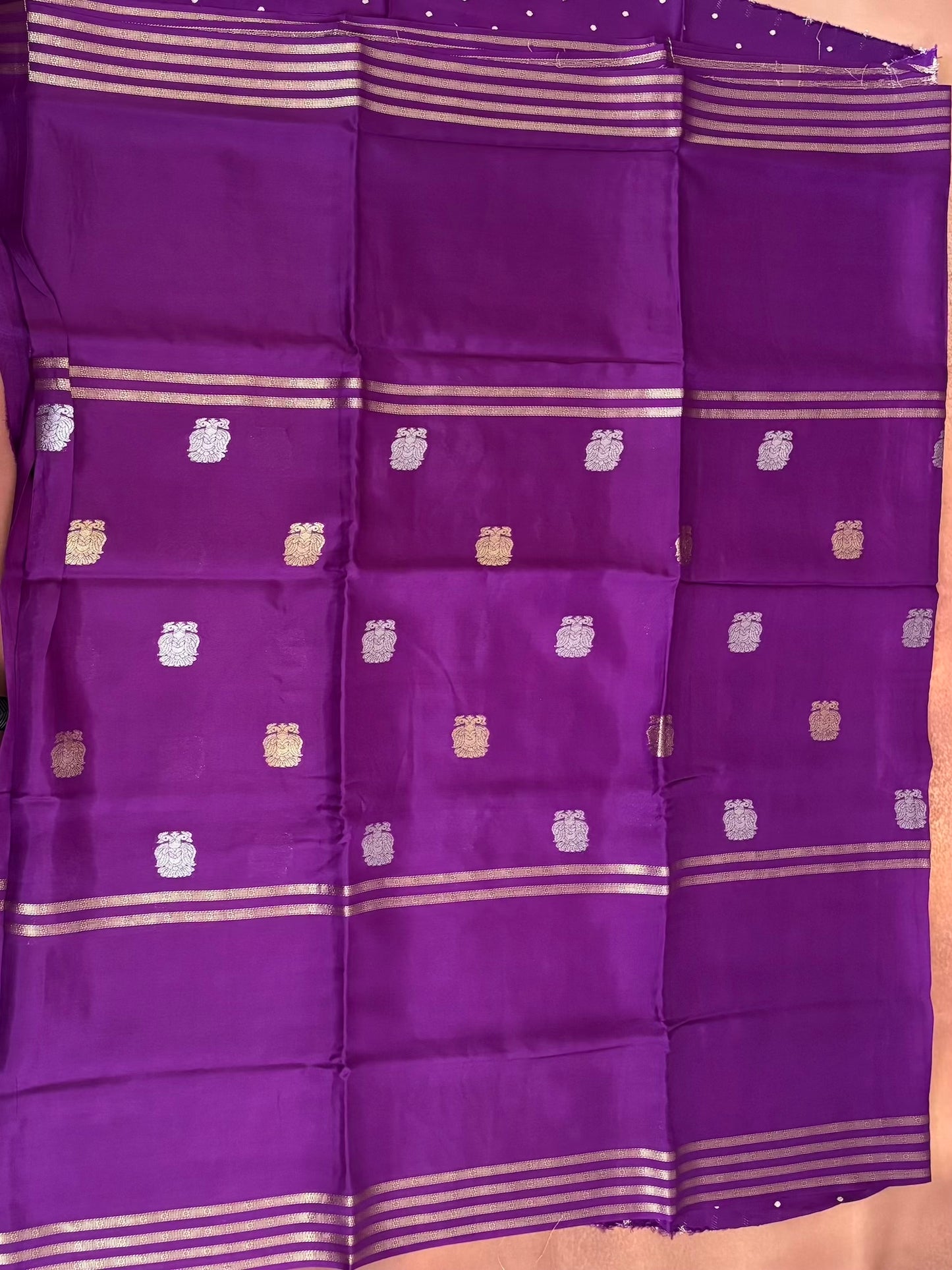 Purple Semi crape Silk saree