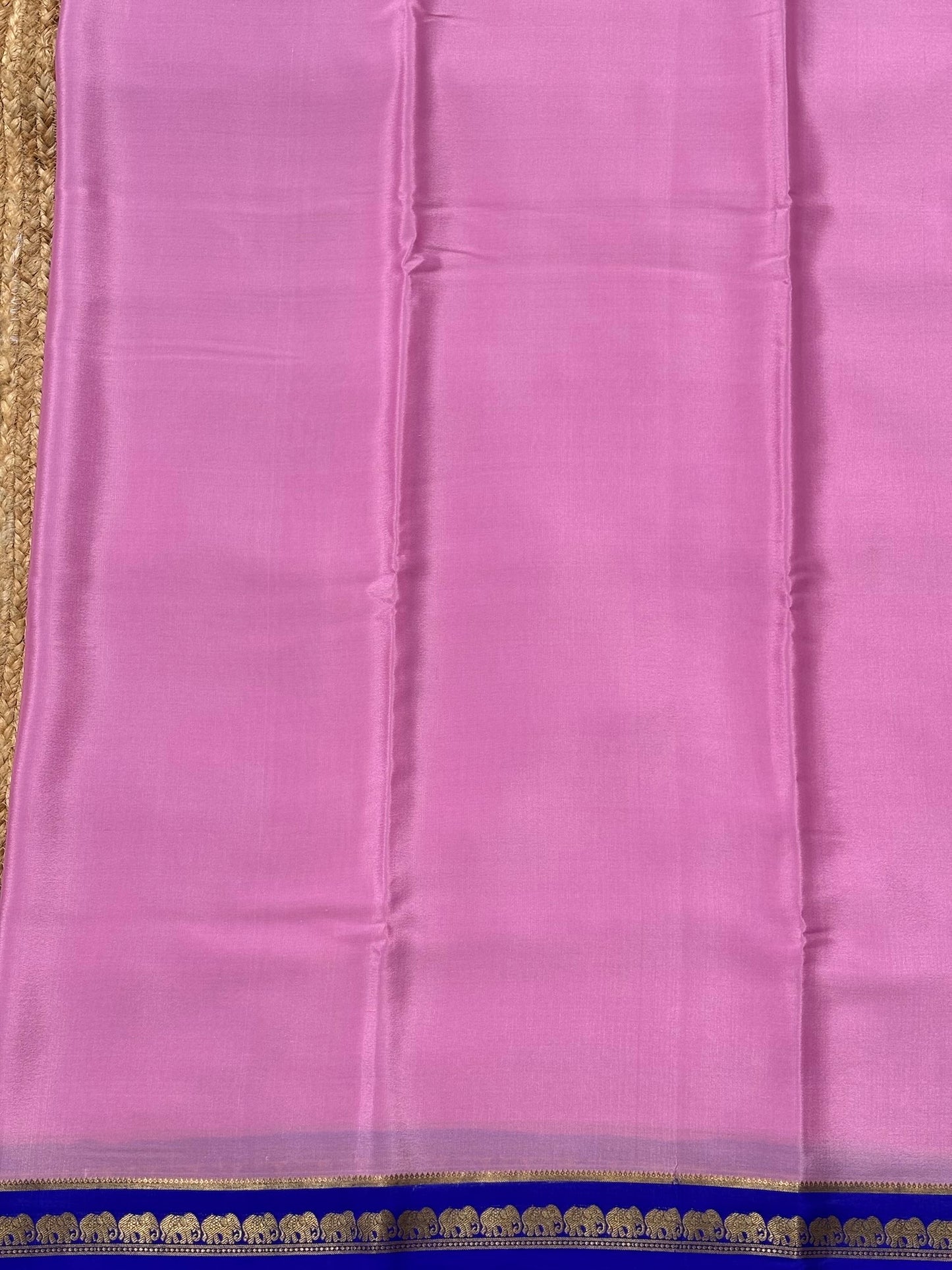 Pink n Blue Mysore Crepe Silk