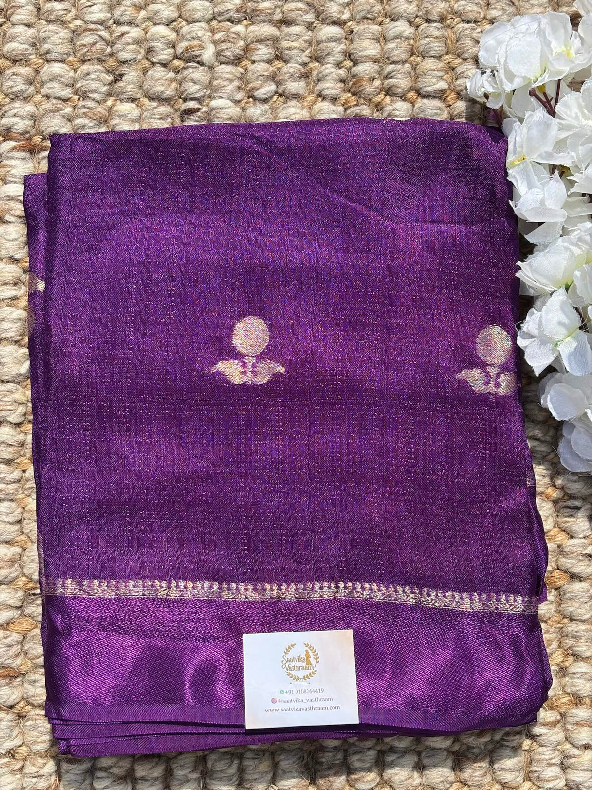 Royal Purple Jute Linen Saree