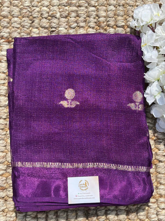 Royal Purple Jute Linen Saree