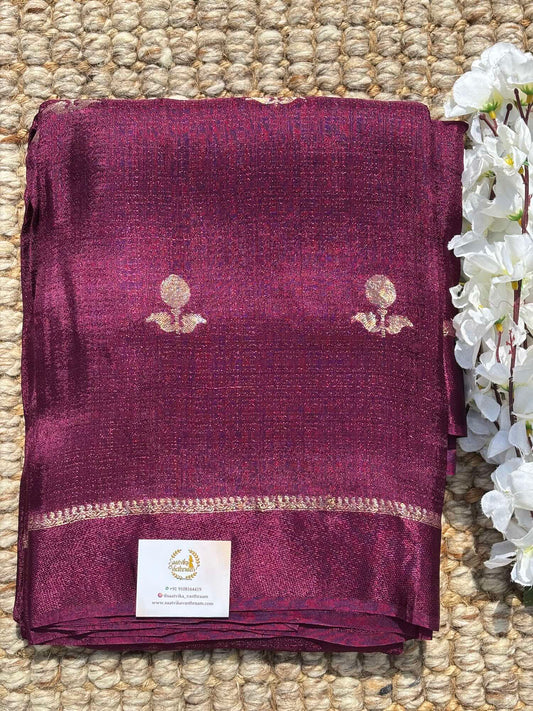 Deep Plum Jute Linen Saree