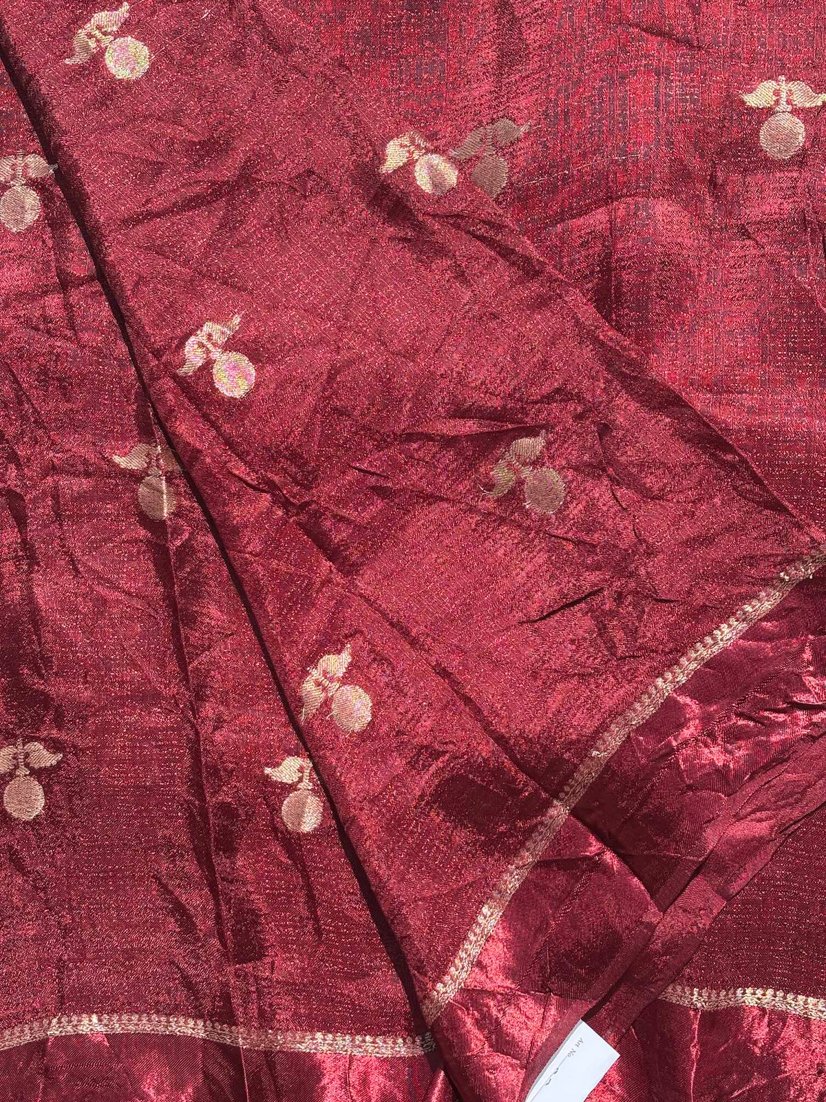 Wine Jute Linen Saree