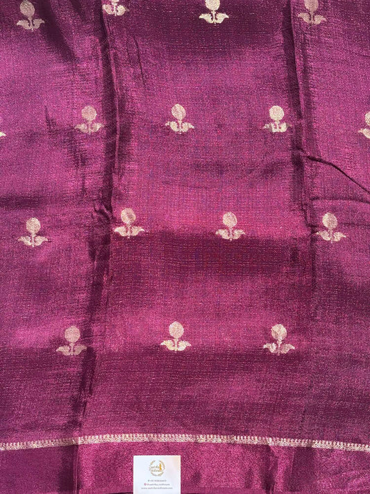 Deep Plum Jute Linen Saree