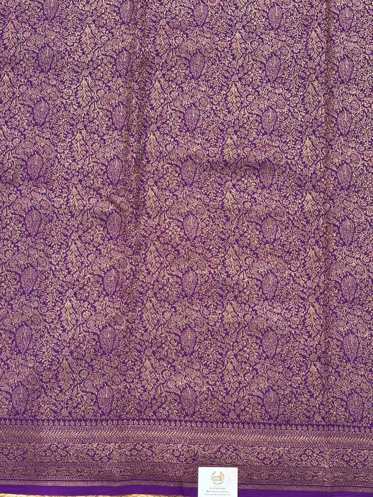 Purple Brocade Banarasi Chiffon silk saree