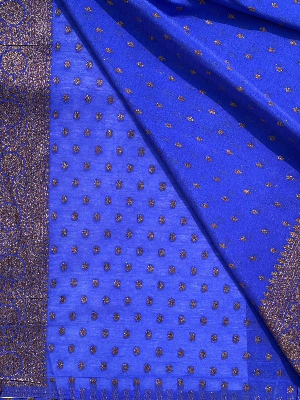 Royal Blue Semi Kaddi Saree