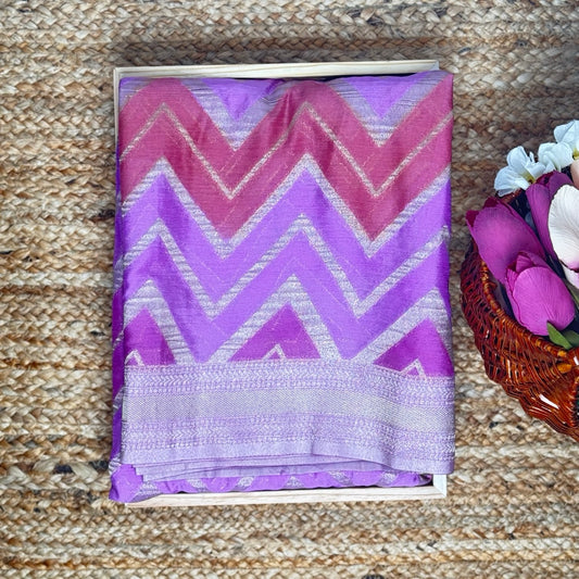 Lavender n Pink Khaddi Georgette Rangkat