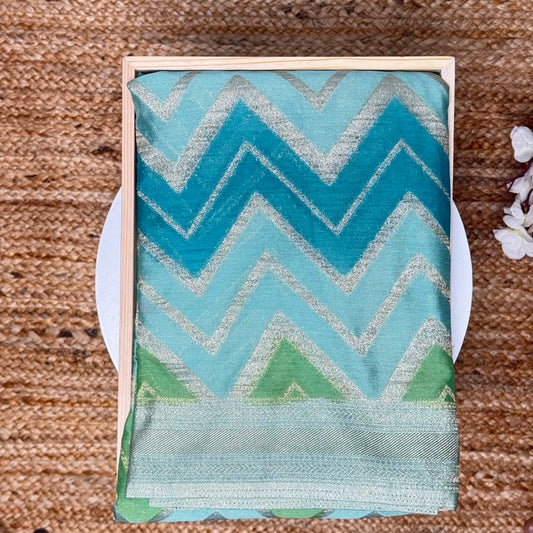 Sea Blue n Green Rangkat Georgette