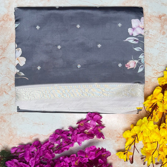 Black Katan Mango Digital print Saree