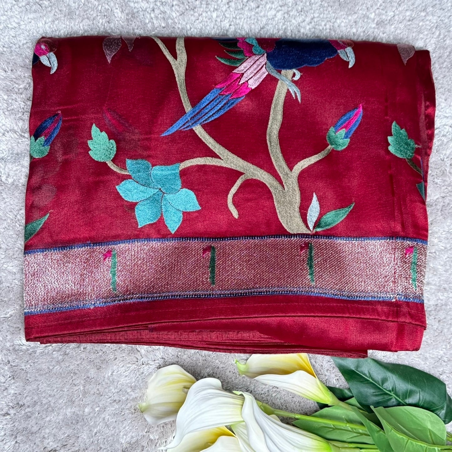 Brown Tissue paithani Saree