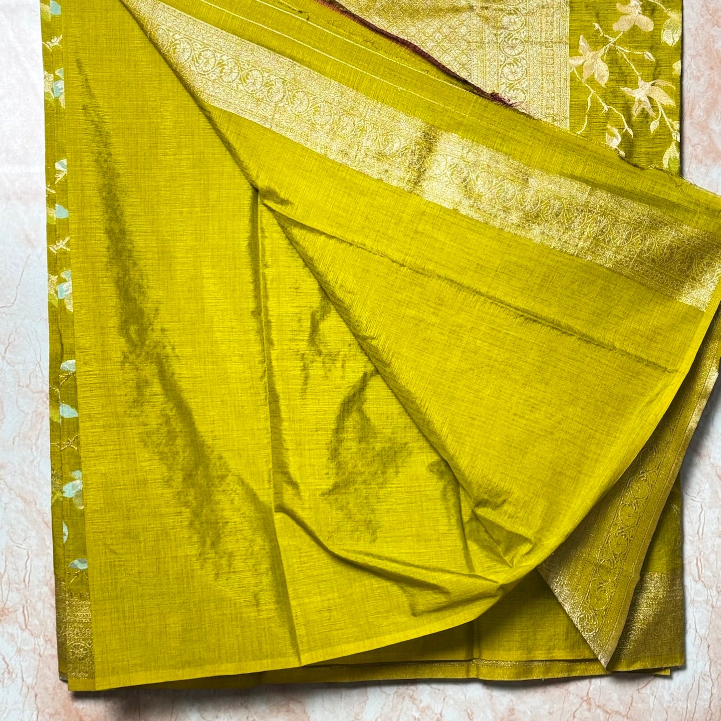 Mehandi Green Crape HandBrush Saree