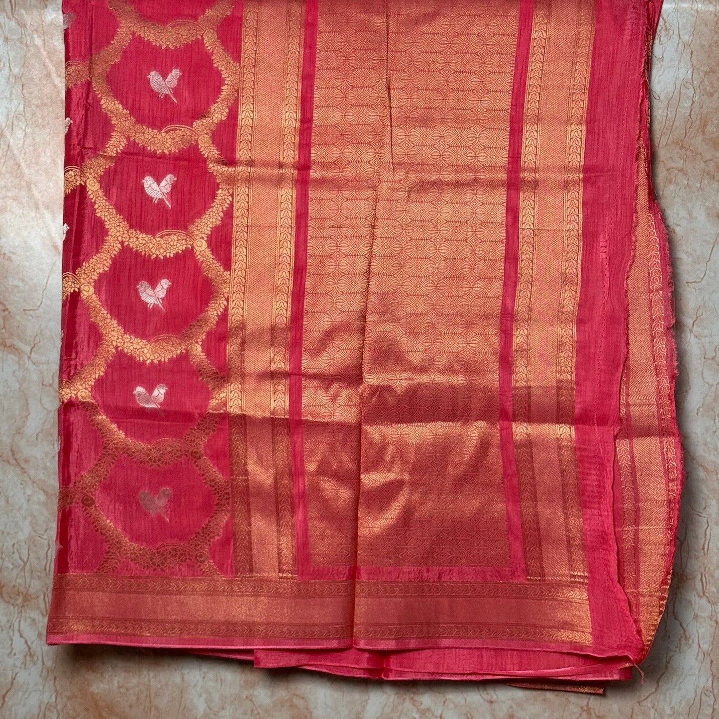 Baby Pink Banarasi Mashur Silk Saree