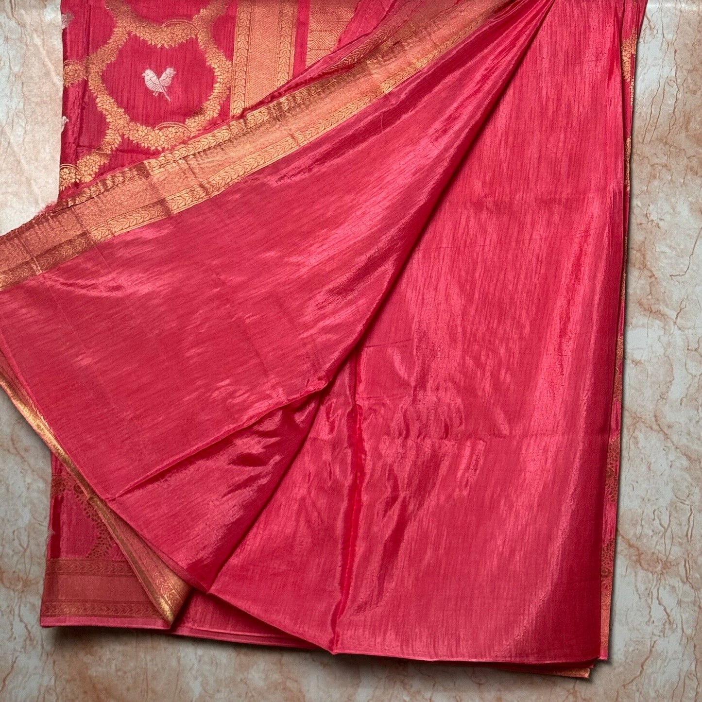 Baby Pink Banarasi Mashur Silk Saree