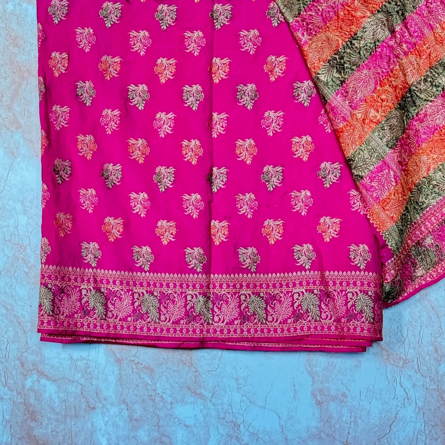 Pink Handmade Bandhej Saree