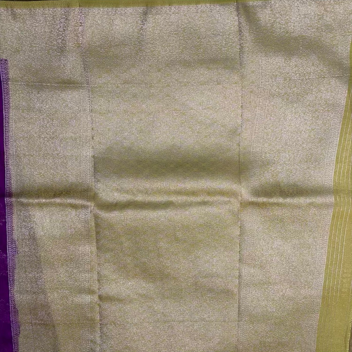 Magenta Pink n lime Yellow big butta soft chiffon saree